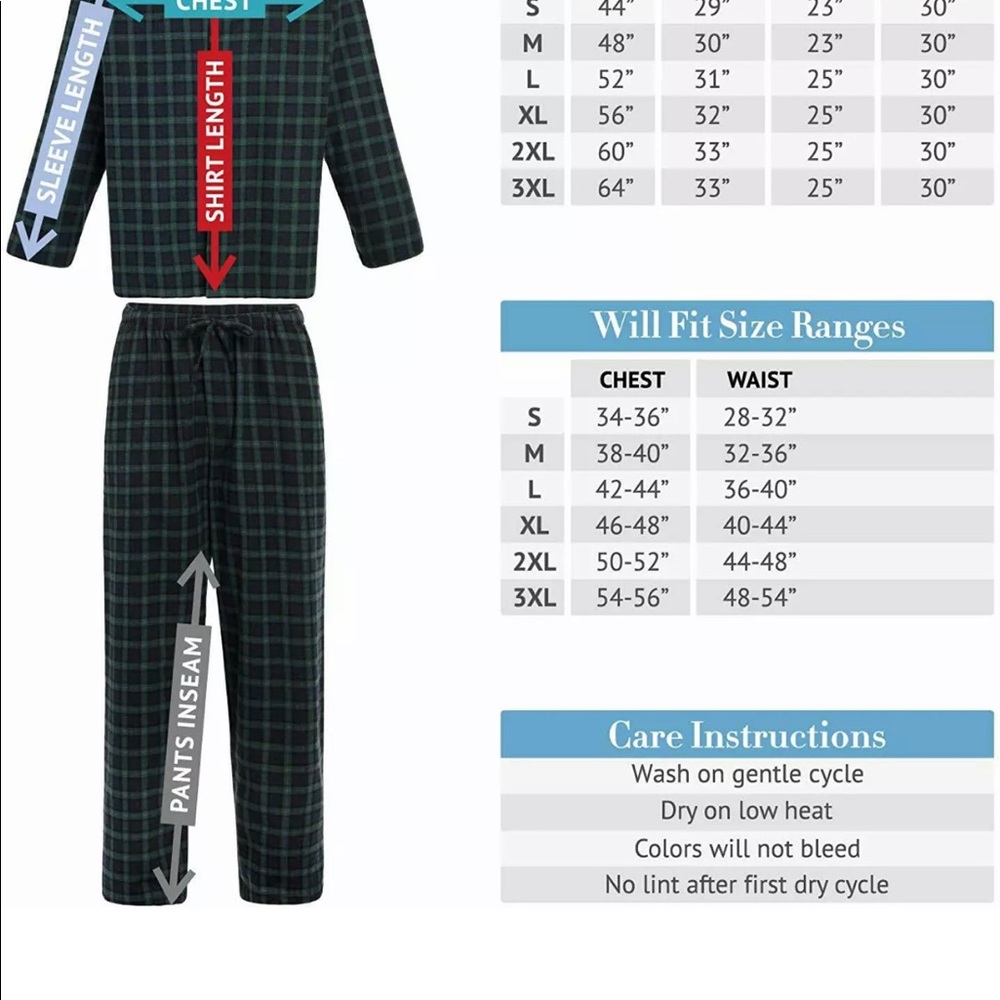 ALEXANDER DEL ROSSA Men’s Plaid Pajama Set L - Picture 7 of 8